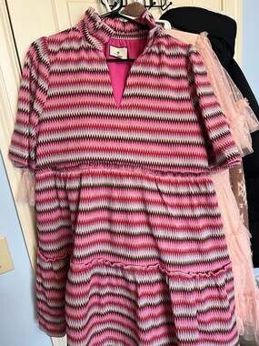 Tuckernuck Pink Chevron Knit Stripe Crawford Relaxed Fit Mini Dress